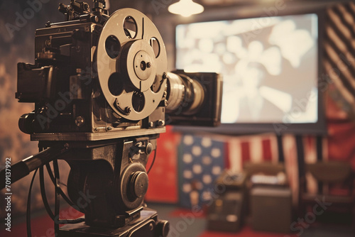 retro american cinema on the board photo