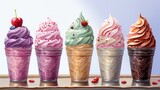 Watercolor illustration of delicious ice cream