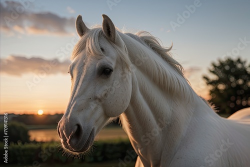 portrait of a horse in summer