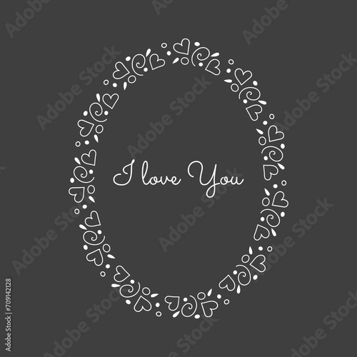 Chalkboard vector handdrawn floral wreath