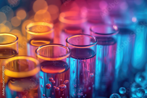 Science-Inspired Abstract Art - An abstract composition inspired by scientific elements like beakers, test tubes, or molecular structures - AI Generated photo