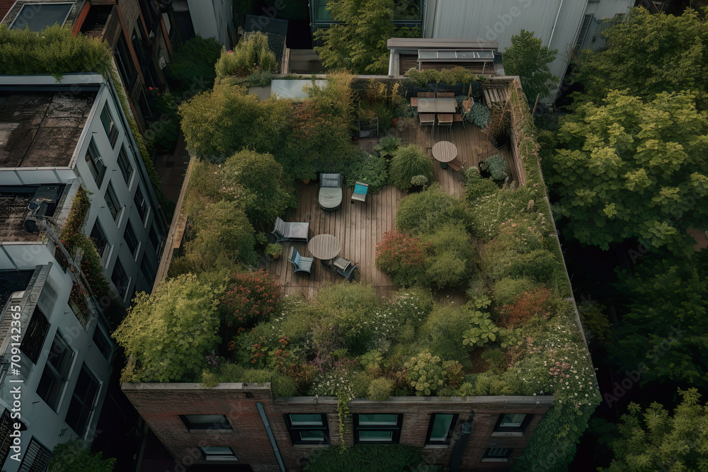 rooftop full of greenery