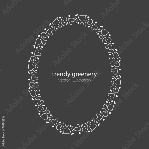 Chalkboard vector handdrawn floral wreath