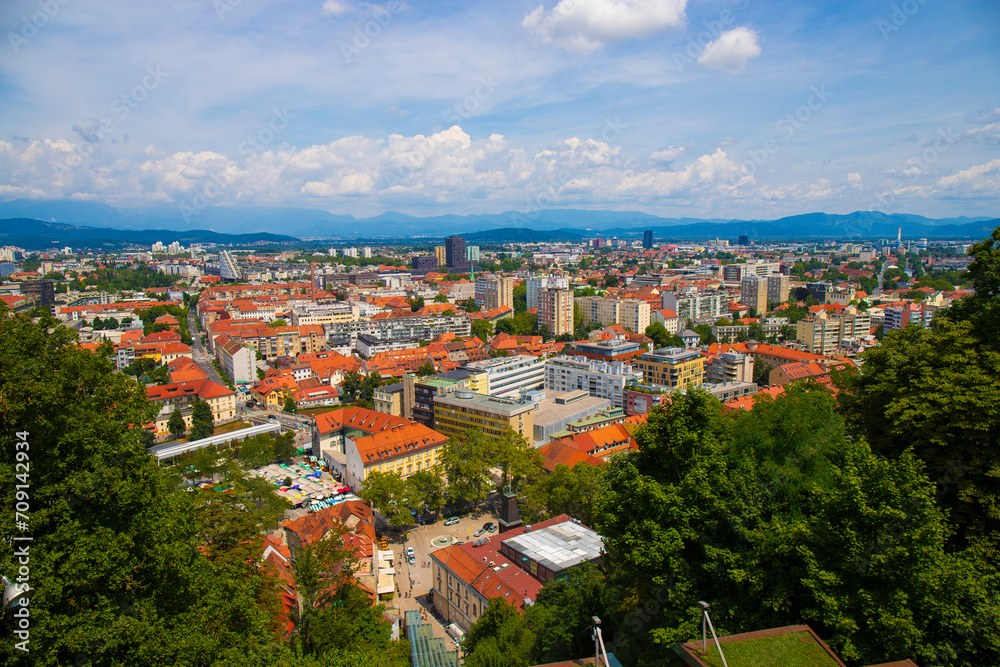 Beautiful view of the city of Ljubljana in Slovenia