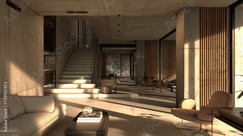 Interior design render 3d photography architecture ai generated background