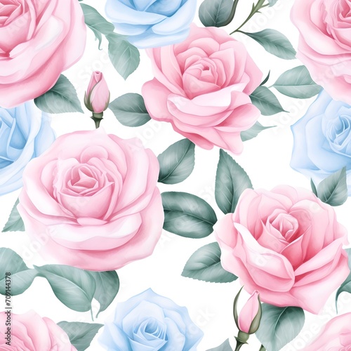 Roses background for Valentine s Day and Wedding with seamless pattern