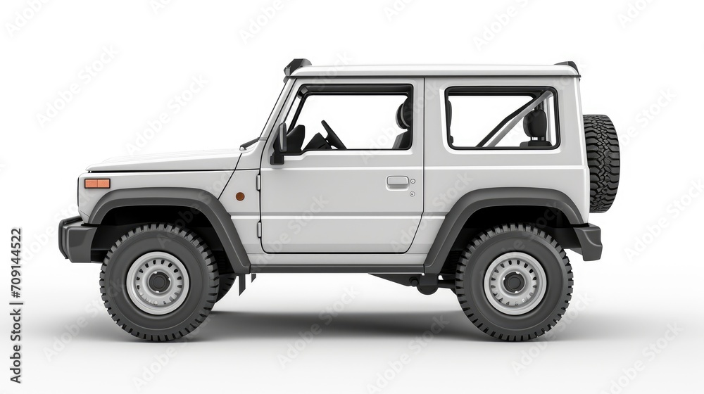 4x4 car side view mockup isolated on white background mockup ai generated