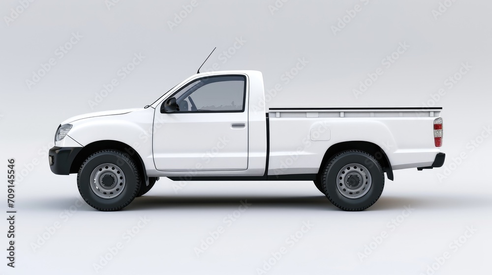 Pickup 4x4 truck car isolated on white background blank mockup ai generated