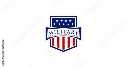 USA American flag logo design usable for veterans day, MLK day or military event.