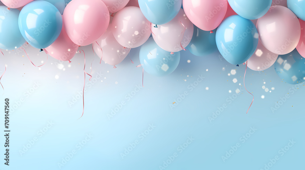 Color balloon decoration of birthday celebration