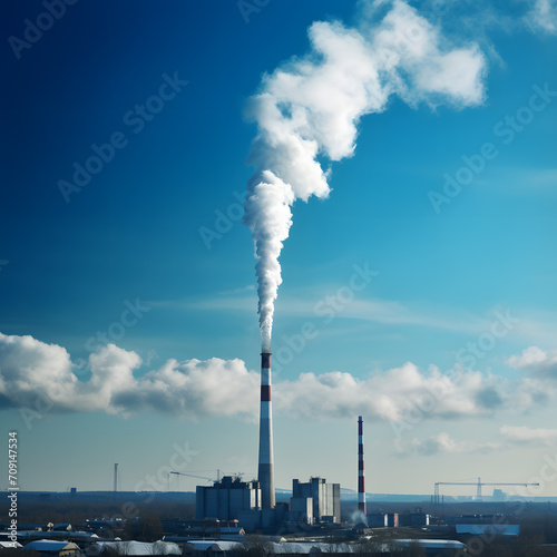 a smokestacks with smoke coming out of a factory