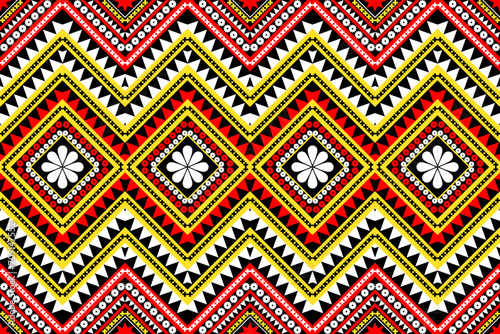 mexico pattern ethnic designs geometric shapes Triangular color tear drop ikat Black  pink  yellow  white tribal pattern designs pattern for Textile printing business Wallpaper  carpet fabric Cushions
