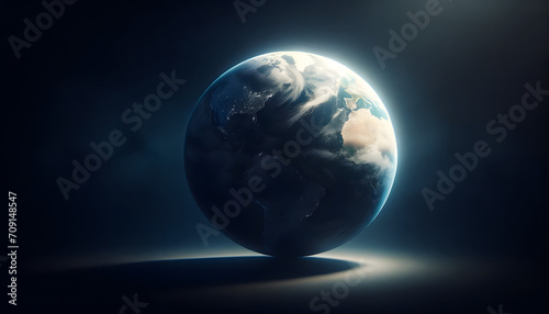 a planet resembling Earth from space, emphasizing the isolation and beauty of celestial bodies