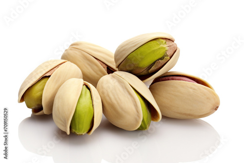 Pistachio isolated on white background created with Generative Ai