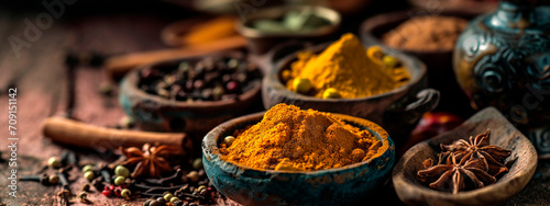 spices of Indian cuisine. Selective focus. photo