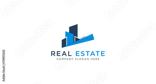 Real Estate Skyline, Sky scraper Logo design vector illustration.