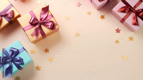 Gift box background with copy space for Christmas gifts  holidays or birthdays