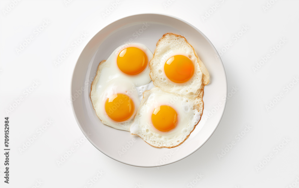 Breakfast fried eggs Isolated on white background Generated AI Breakfast fried eggs Isolated on white background Generated AI