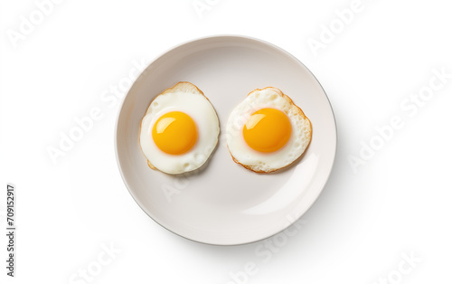 Breakfast fried eggs Isolated on white background Generated AI