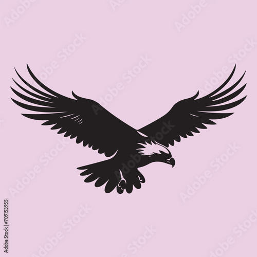 Hawk bird set black silhouette Clip art © Mahmuda