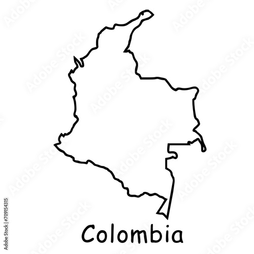Colombia map  on world map