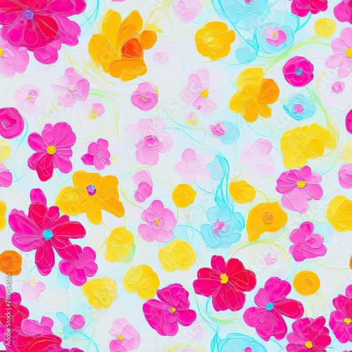 flower. Abstract seamless pattern. AI generated.