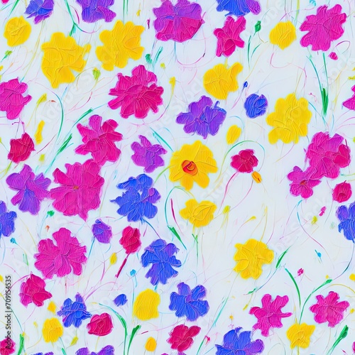 flower. Abstract seamless pattern. AI generated.