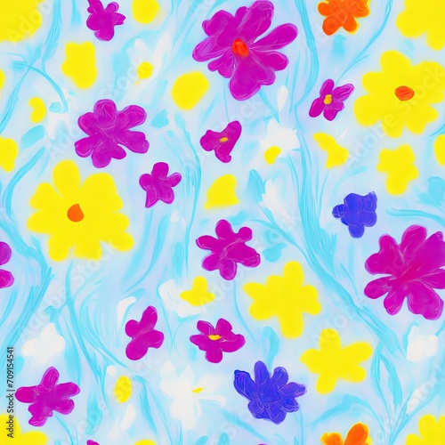 flower. Abstract seamless pattern. AI generated.