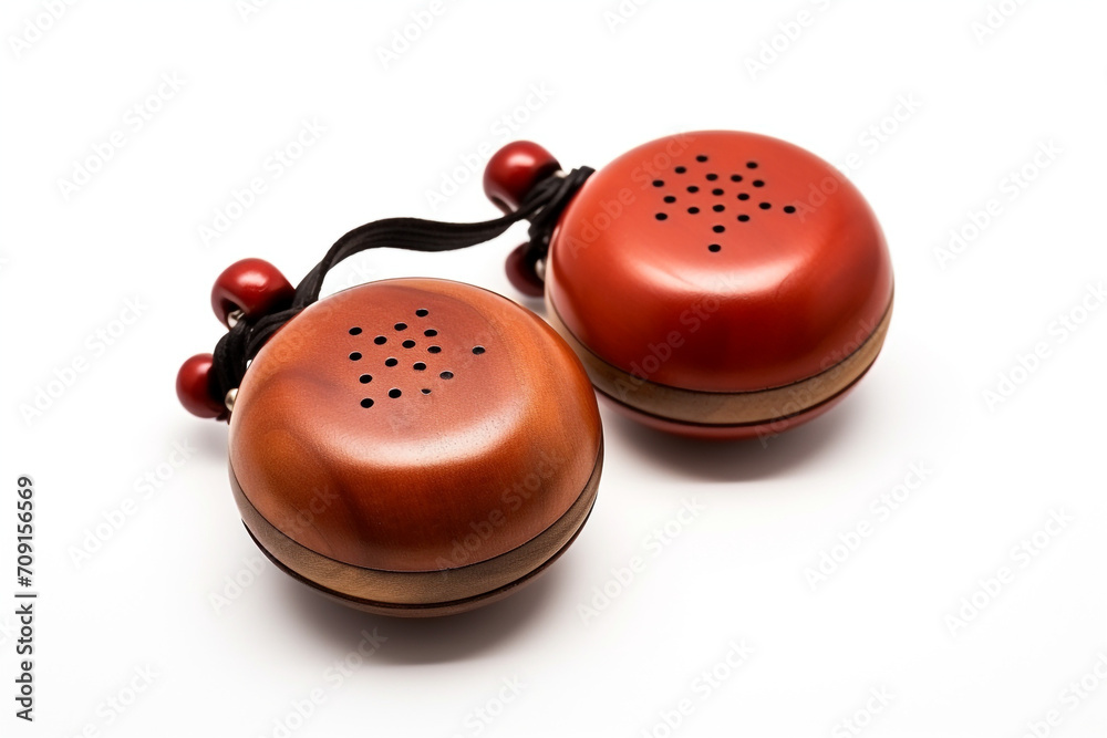 Play Castanets isolated on white background created with Generative Ai Play Castanets isolated on white background created with Generative Ai