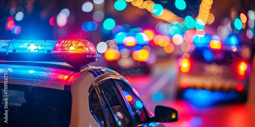 lights police car  in the night © YuDwi Studio