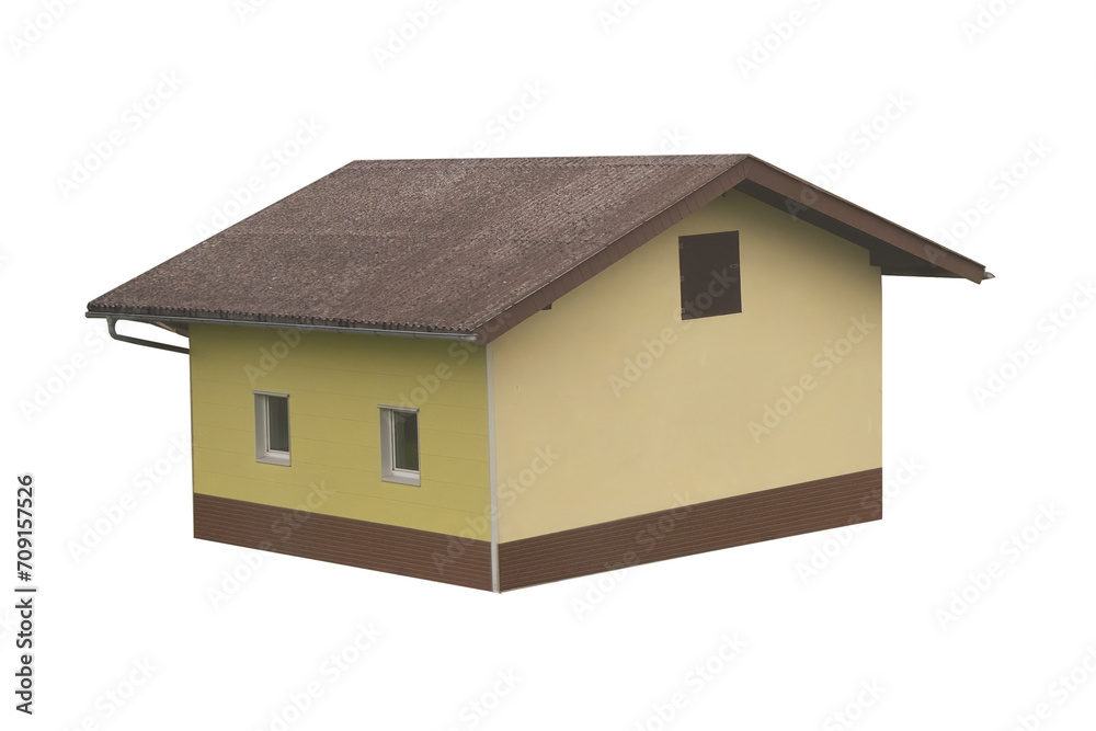 Cutout of an isolated small old house in a rural area with the transparent png Cutout of an isolated small old house in a rural area with the transparent png