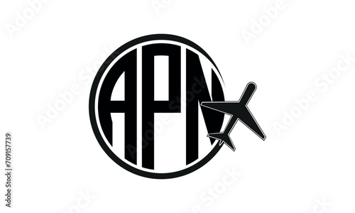 APN three initial letter circle tour & travel agency logo design vector template. hajj Umrah agency, abstract, wordmark, business, monogram, minimalist, brand, company, flat, tourism agency, tourist