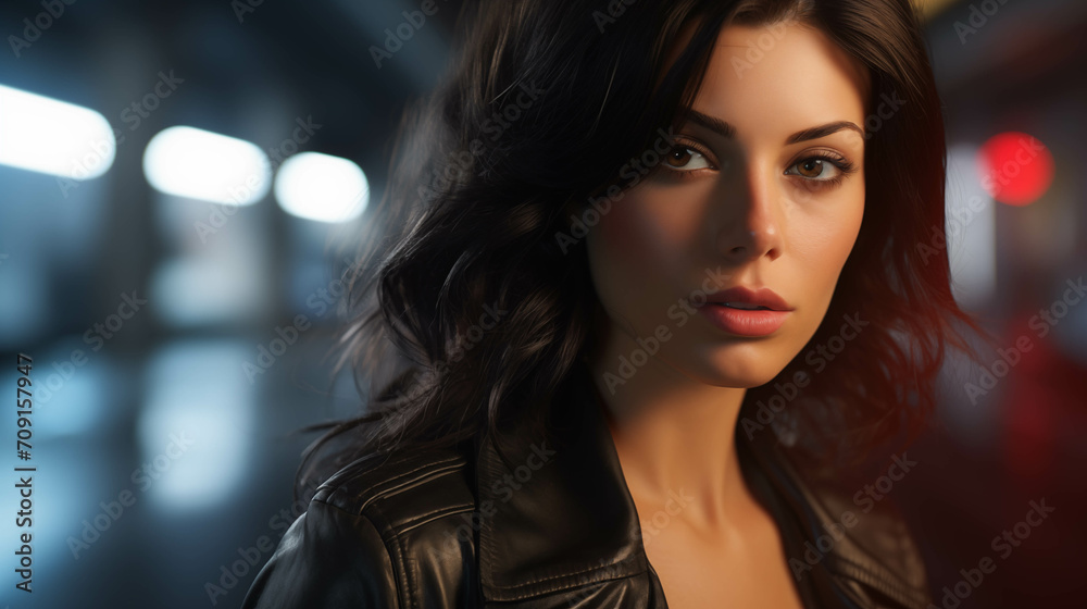 Caucasian woman looking at camera with confidence. Caucasian woman looking at camera with confidence.