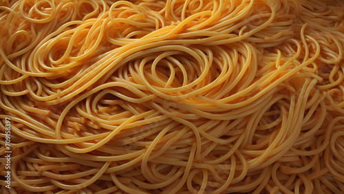 Gros plan sur des pâtes à spaghetti fraîches