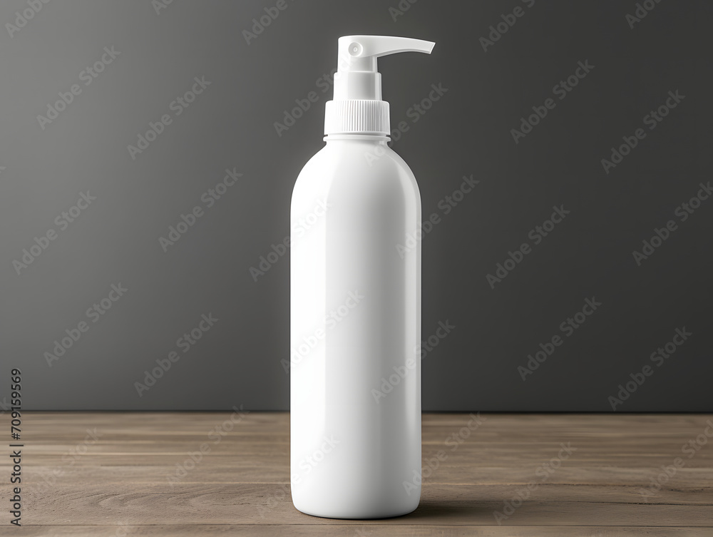 3D Blank White Plastic Spray Bottle Mockup