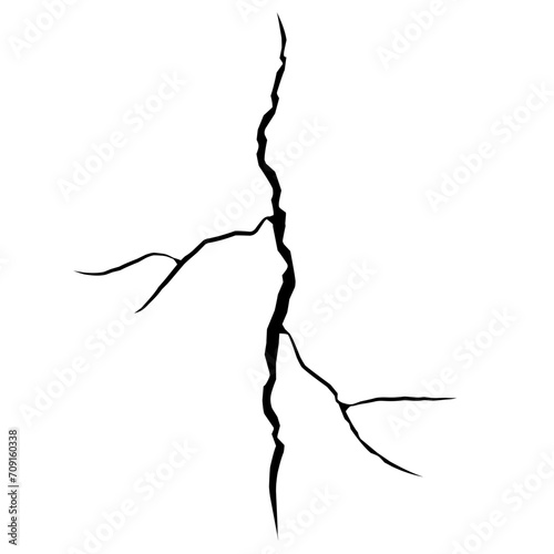 Crack silhouette. Earth crack.