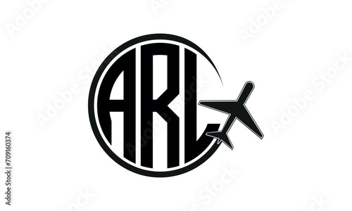 ARL three initial letter circle tour & travel agency logo design vector template. hajj Umrah agency, abstract, wordmark, business, monogram, minimalist, brand, company, flat, tourism agency, tourist