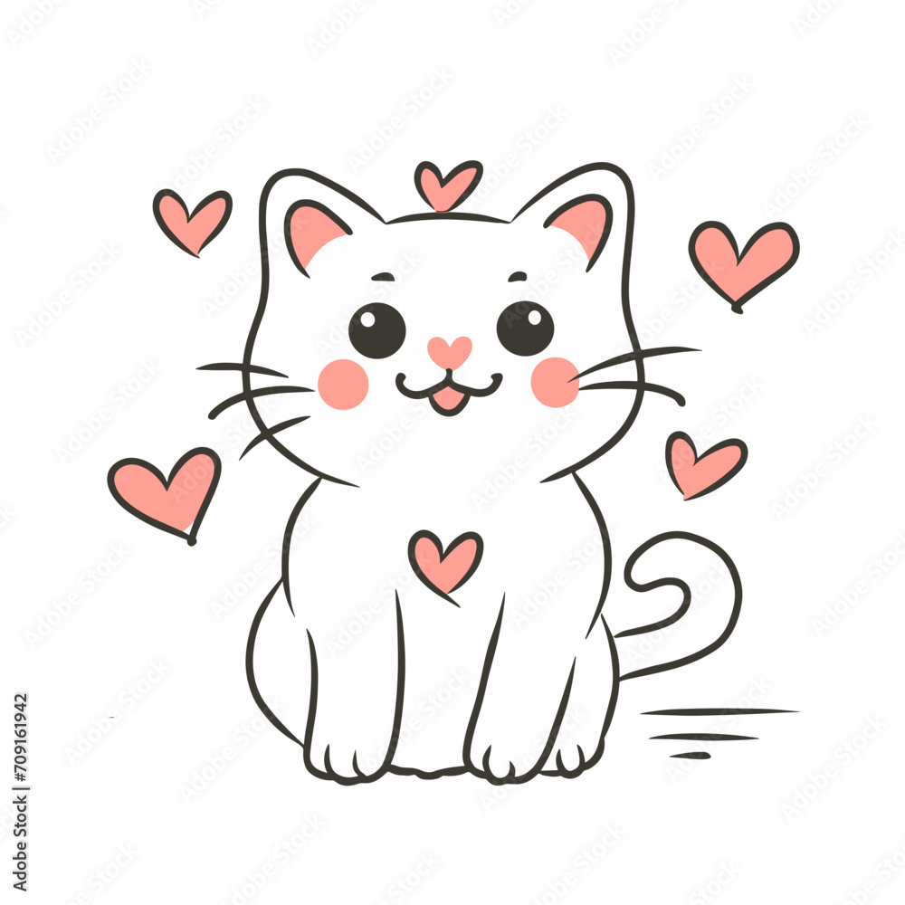 adorable white cat graphic for lovers adorable white cat graphic for lovers