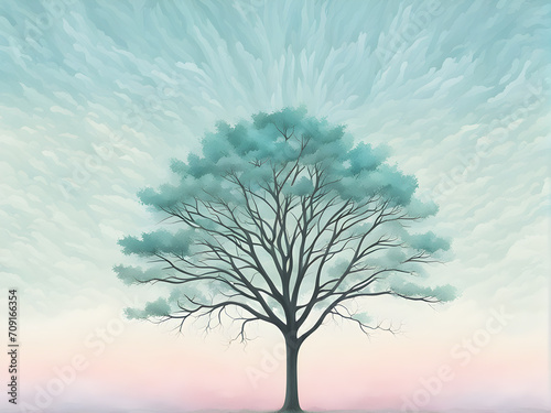 minimalist-trees-pattern-watercolor-style-wallpaper-design-trending-on-art-station-space © HYOJEONG