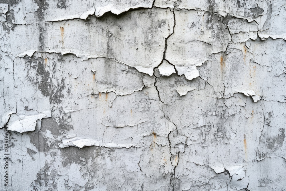 Vintage Grunge Texture: Aged White Painted Concrete Wall Background