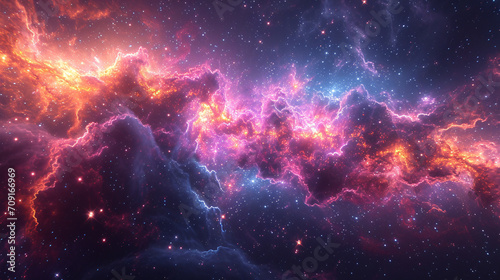 Space nebula background, vibrant colors