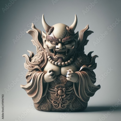 demon statue on white 