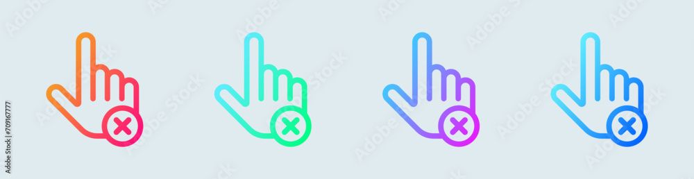 Do not touch line icon in gradient colors. Stop signs vector illustration Do not touch line icon in gradient colors. Stop signs vector illustration