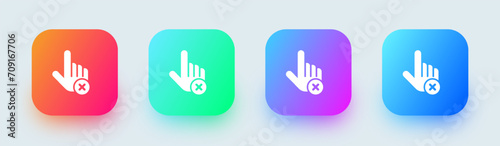 Do not touch solid icon in square gradient colors. Stop signs vector illustration