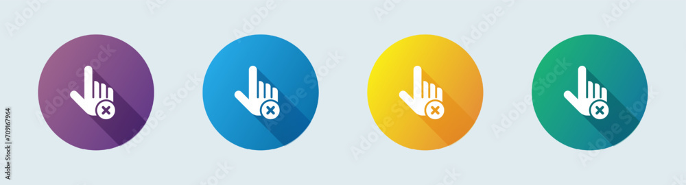 Do not touch solid icon in flat design style. Stop signs vector illustration Do not touch solid icon in flat design style. Stop signs vector illustration