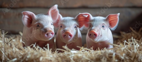 Contented piglets in their enclosure