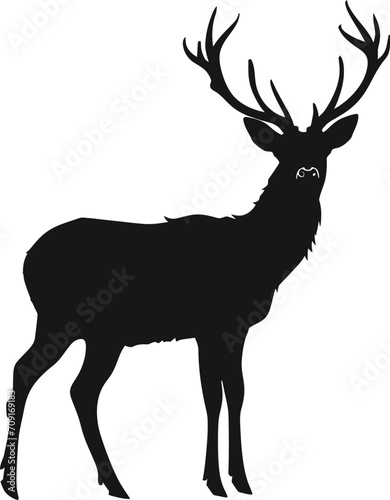 Silhouette deer full body black color only