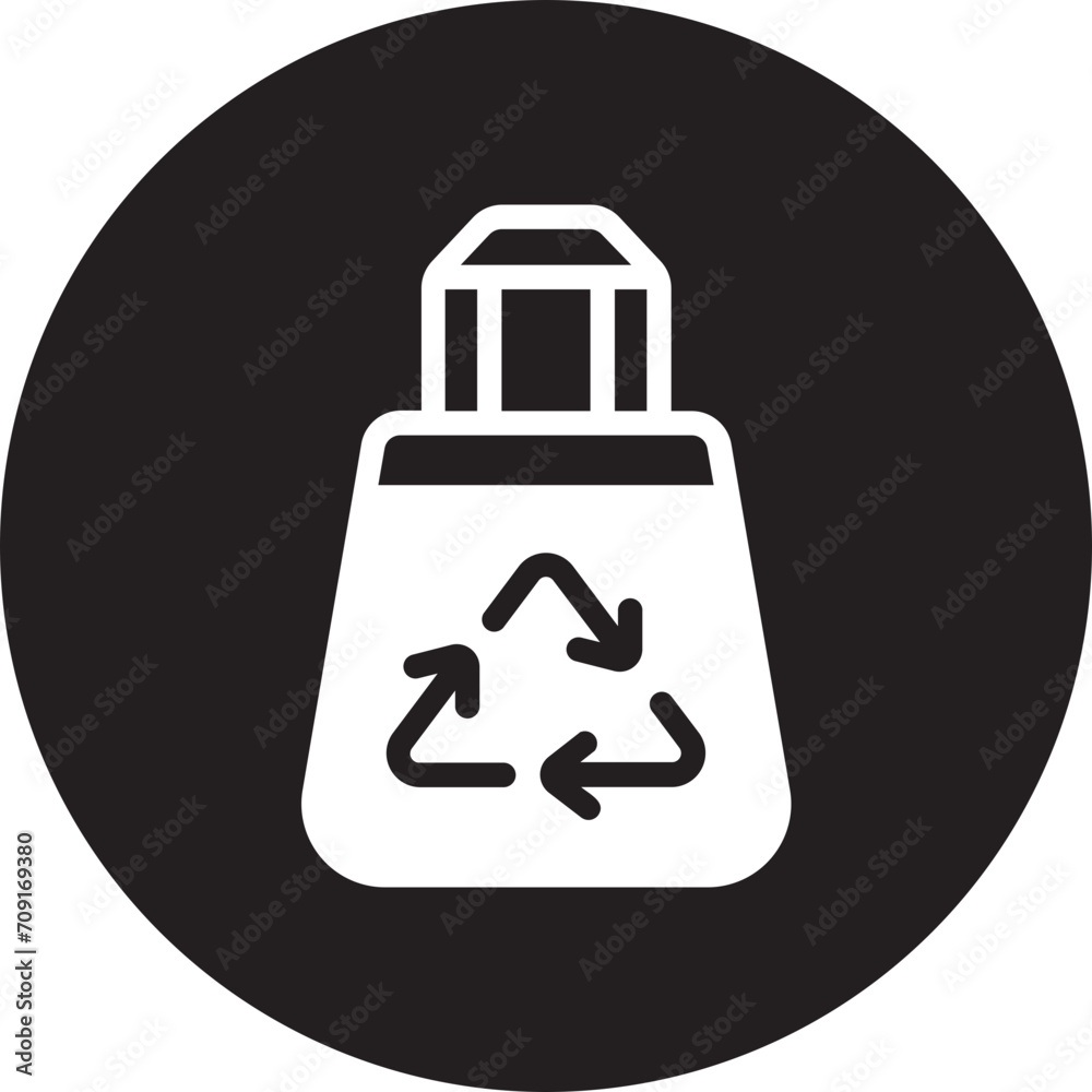 recycle bag glyph icon