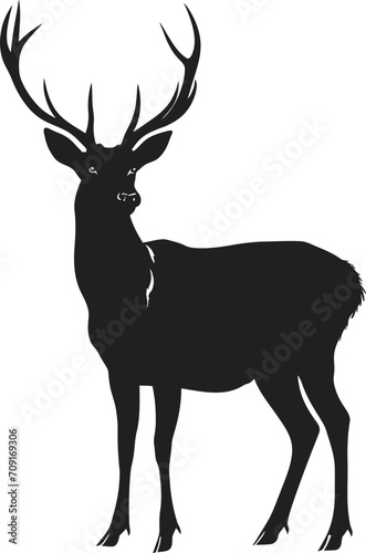 Silhouette deer full body black color only