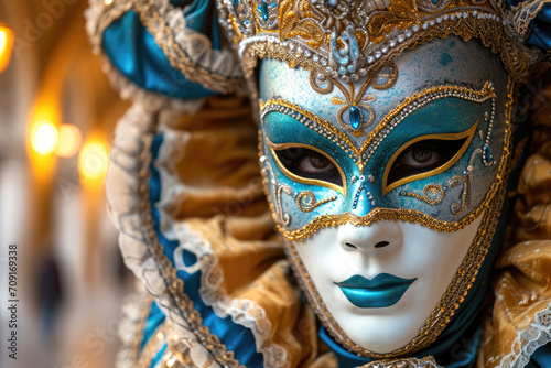 Carnaval de Venecia en Italia: Máscaras elegantes y trajes tradicionales en el carnaval veneciano